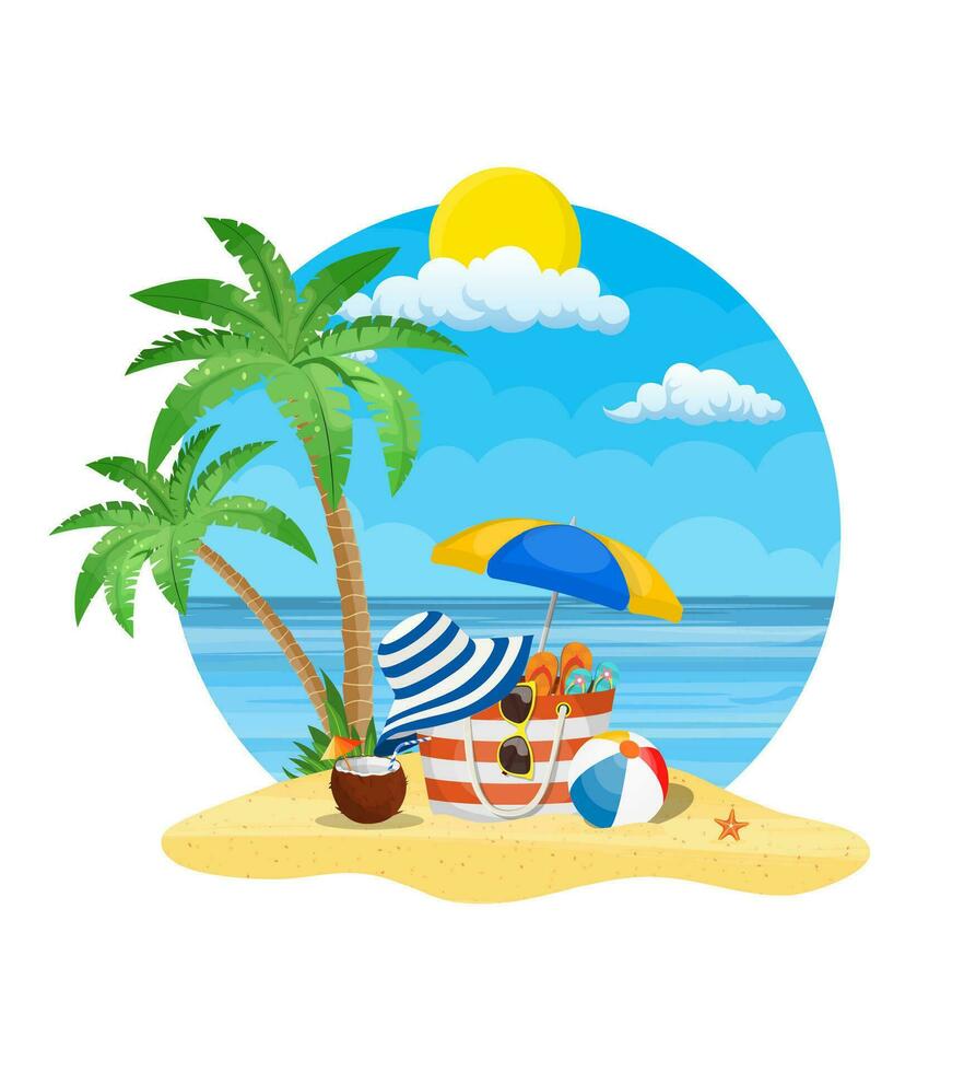 Premium Vector  Plasticine modeling clay sea beach summer vacation objects  realistic set with palm flip flops isolated vector illustration