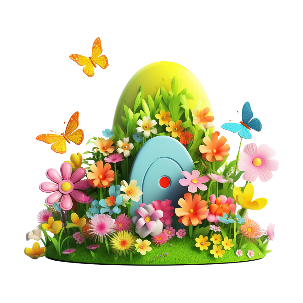 AI generated Spring background png isolated on transparent background