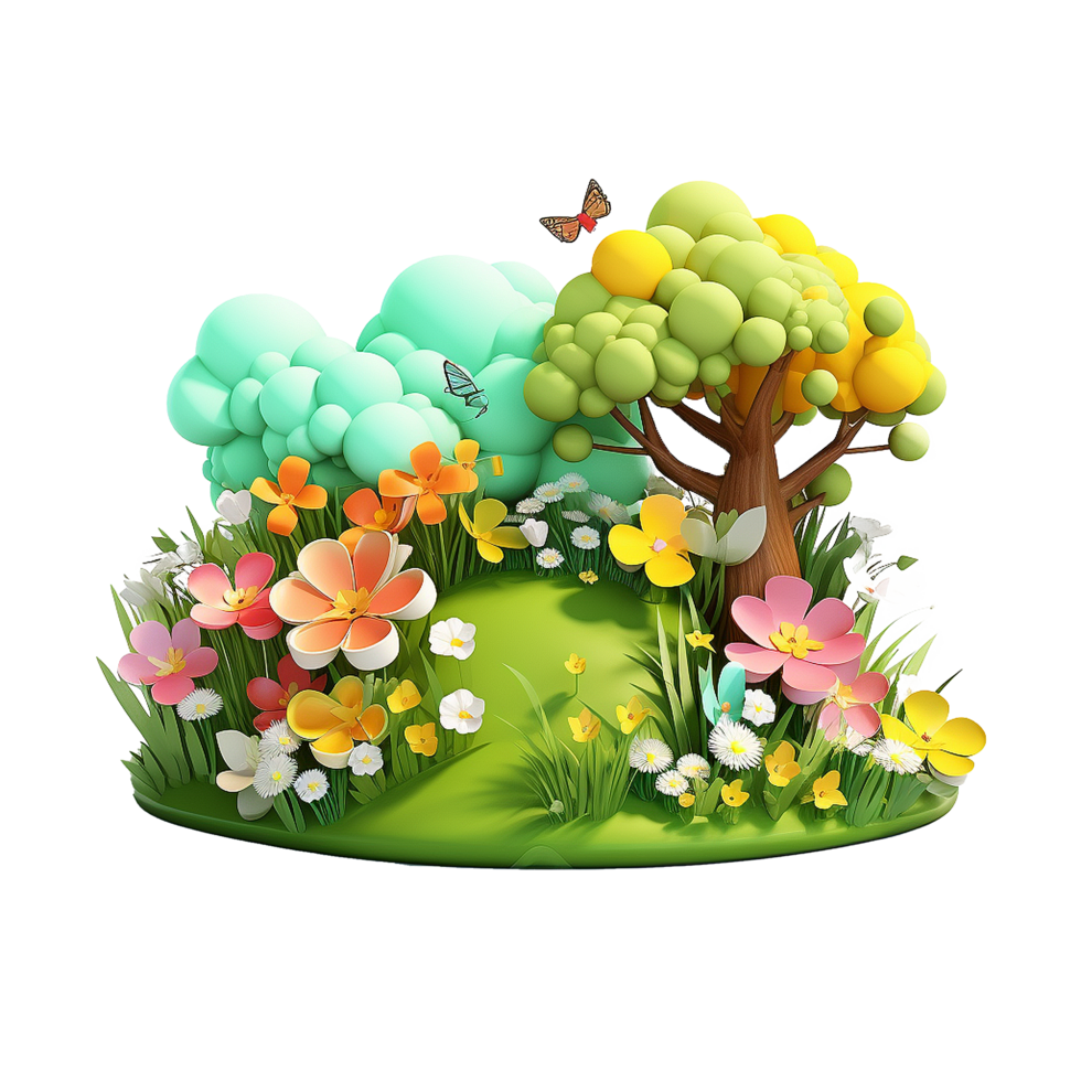 AI generated Spring background png isolated on transparent background