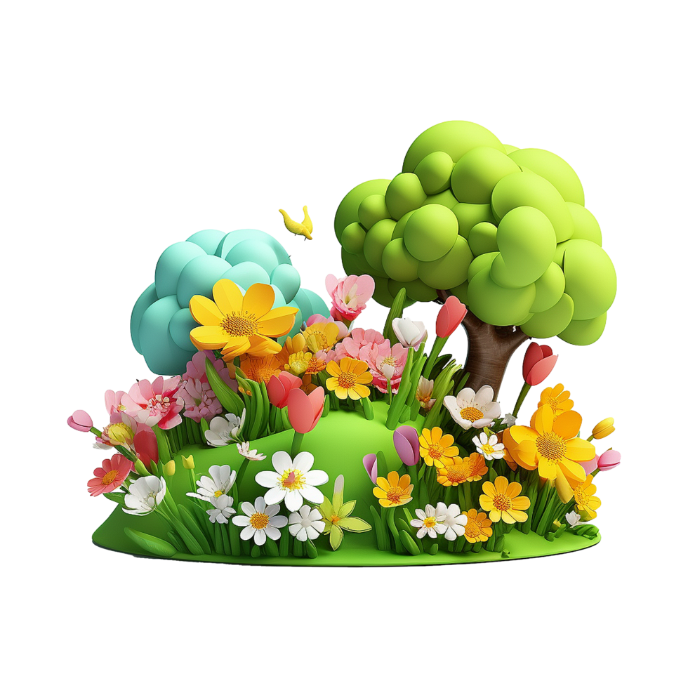 AI generated Spring background png isolated on transparent background