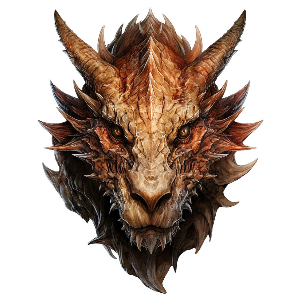 AI generated Dragon face png isolated on transparent background
