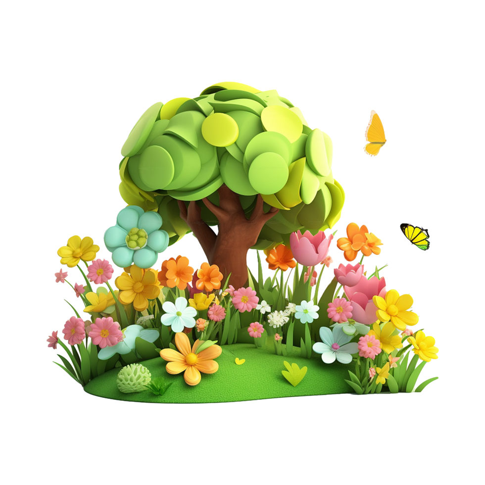 AI generated Spring background png isolated on transparent background