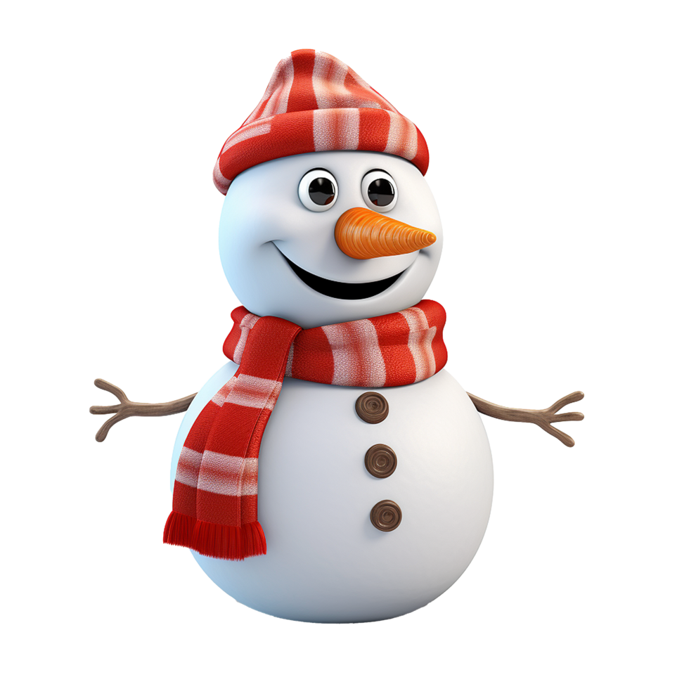 AI generated Snowman png isolated on transparent background