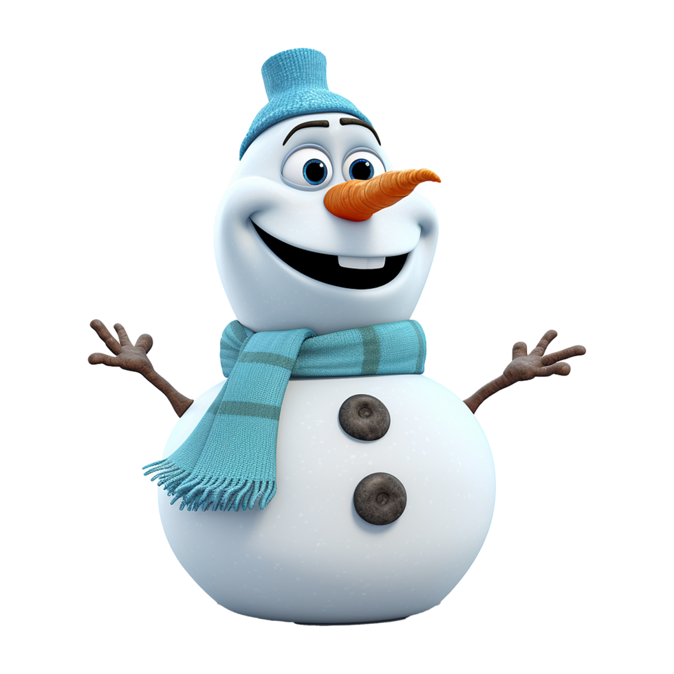 AI generated Snowman png isolated on transparent background