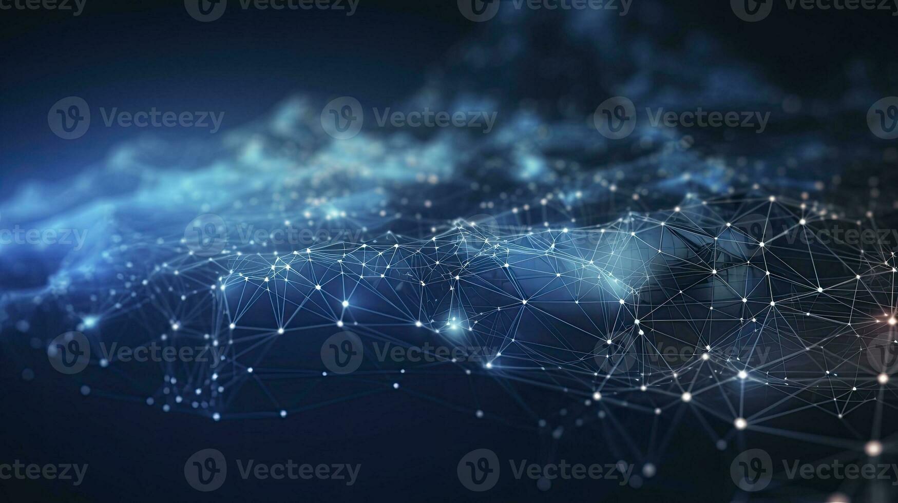 AI generated Abstract Digital Connections with Data and Blockchain Technology. AI Generated photo