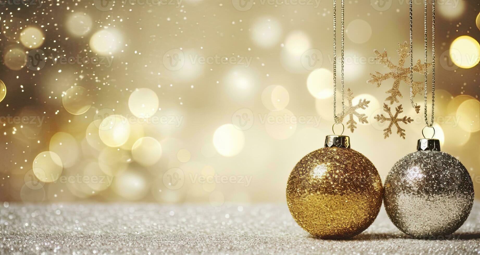 AI generated Christmas boll with Christmas background. AI Generated photo