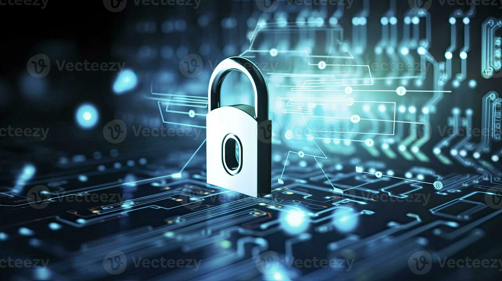 AI generated Cybersecurity privacy protection concept. AI Generated photo