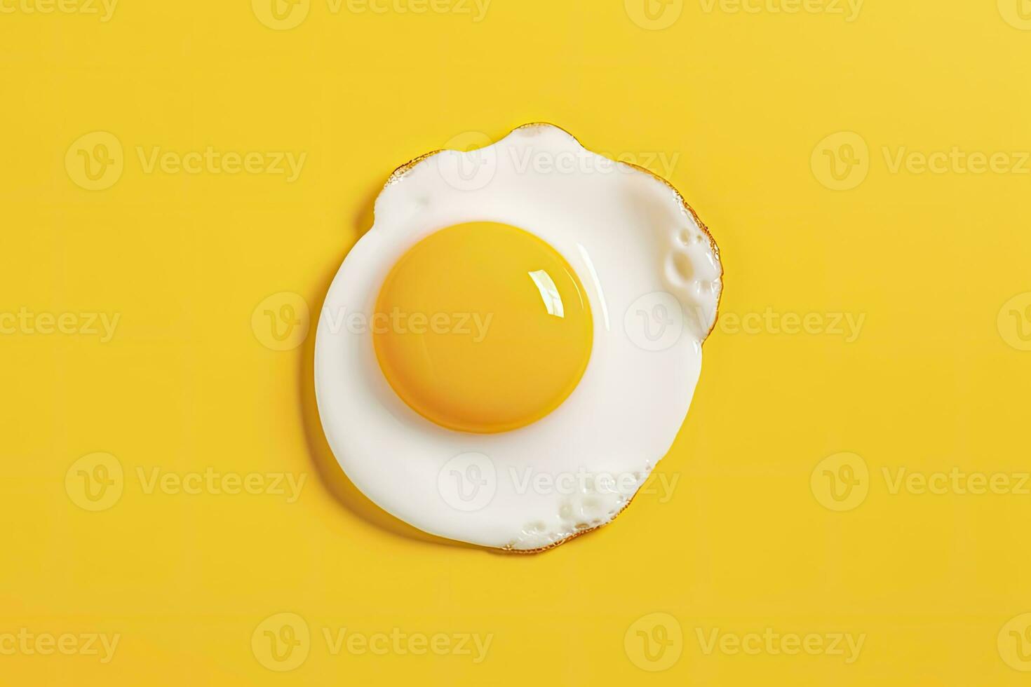 AI generated Fried egg on a yellow background. AI Generated photo