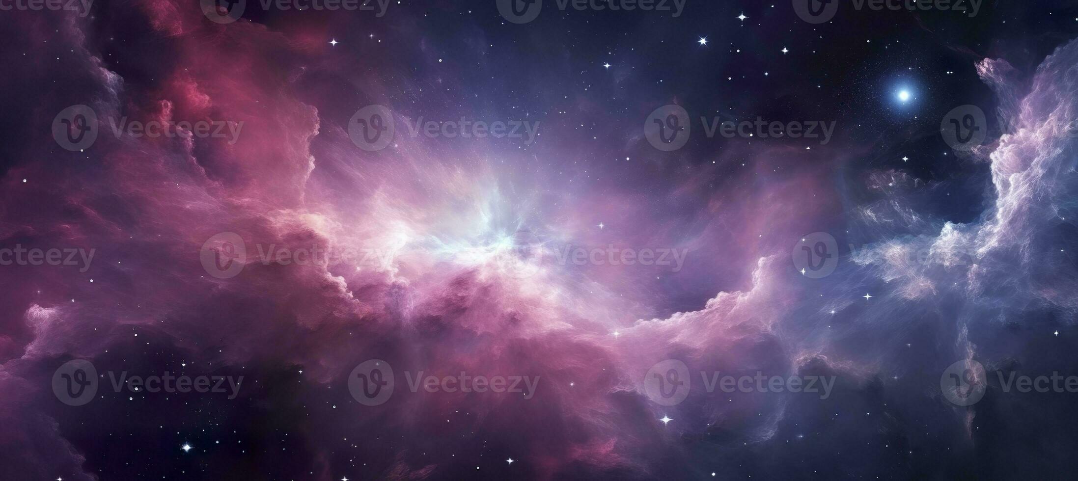 AI generated Galaxy texture with stars and beautiful nebula in the background, pink and gray. AI Generated photo