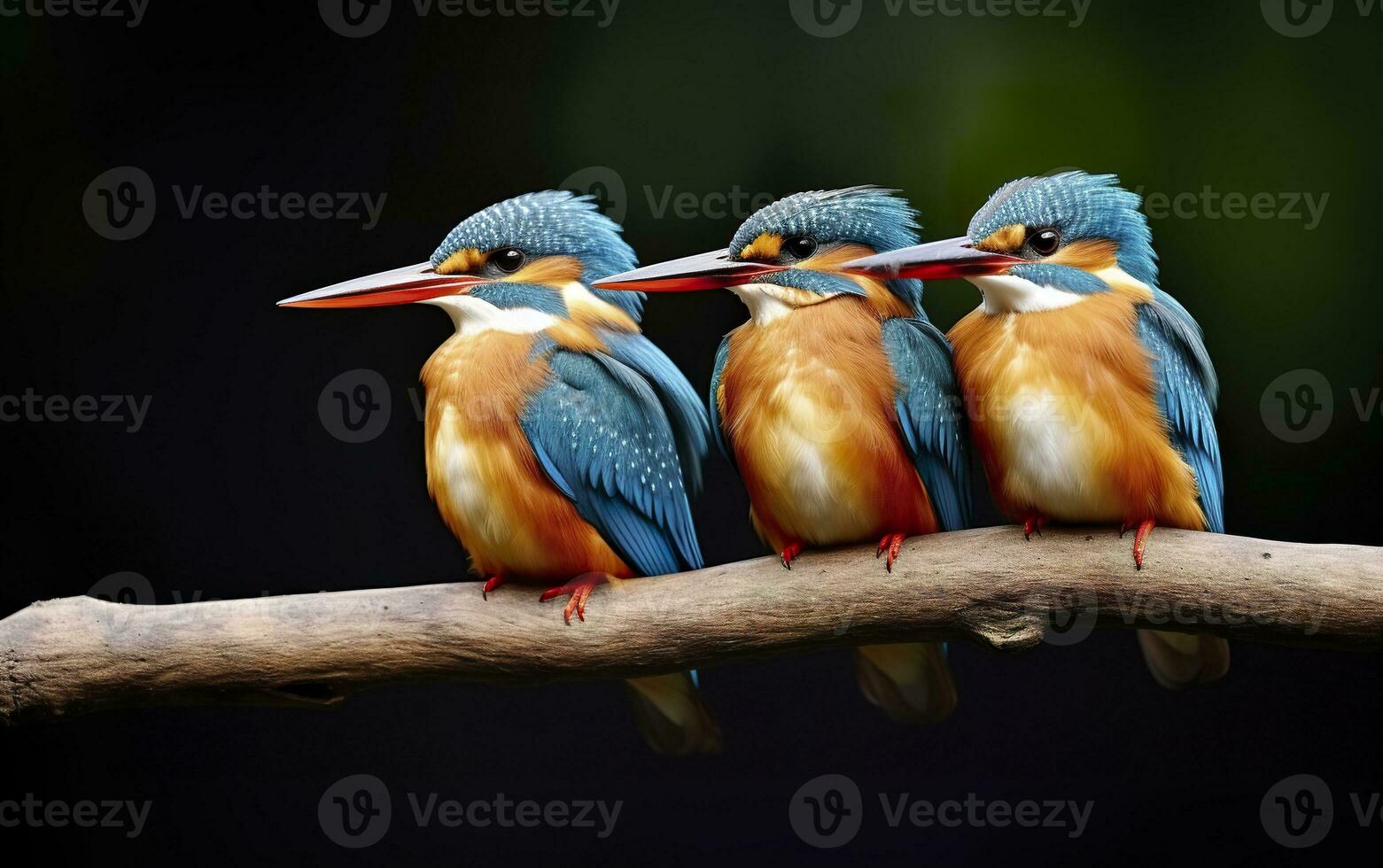 AI generated The common kingfisher wetlands bird colored feathers from different birds. Generative AI photo