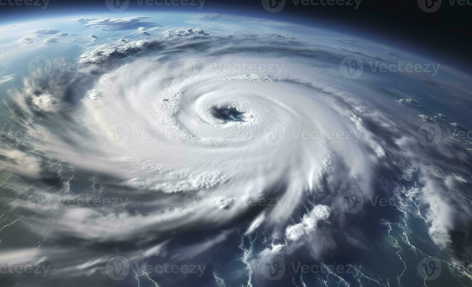 AI generated Super Typhoon, tropical storm, cyclone, tornado, over ocean. Weather background. Generative AI photo