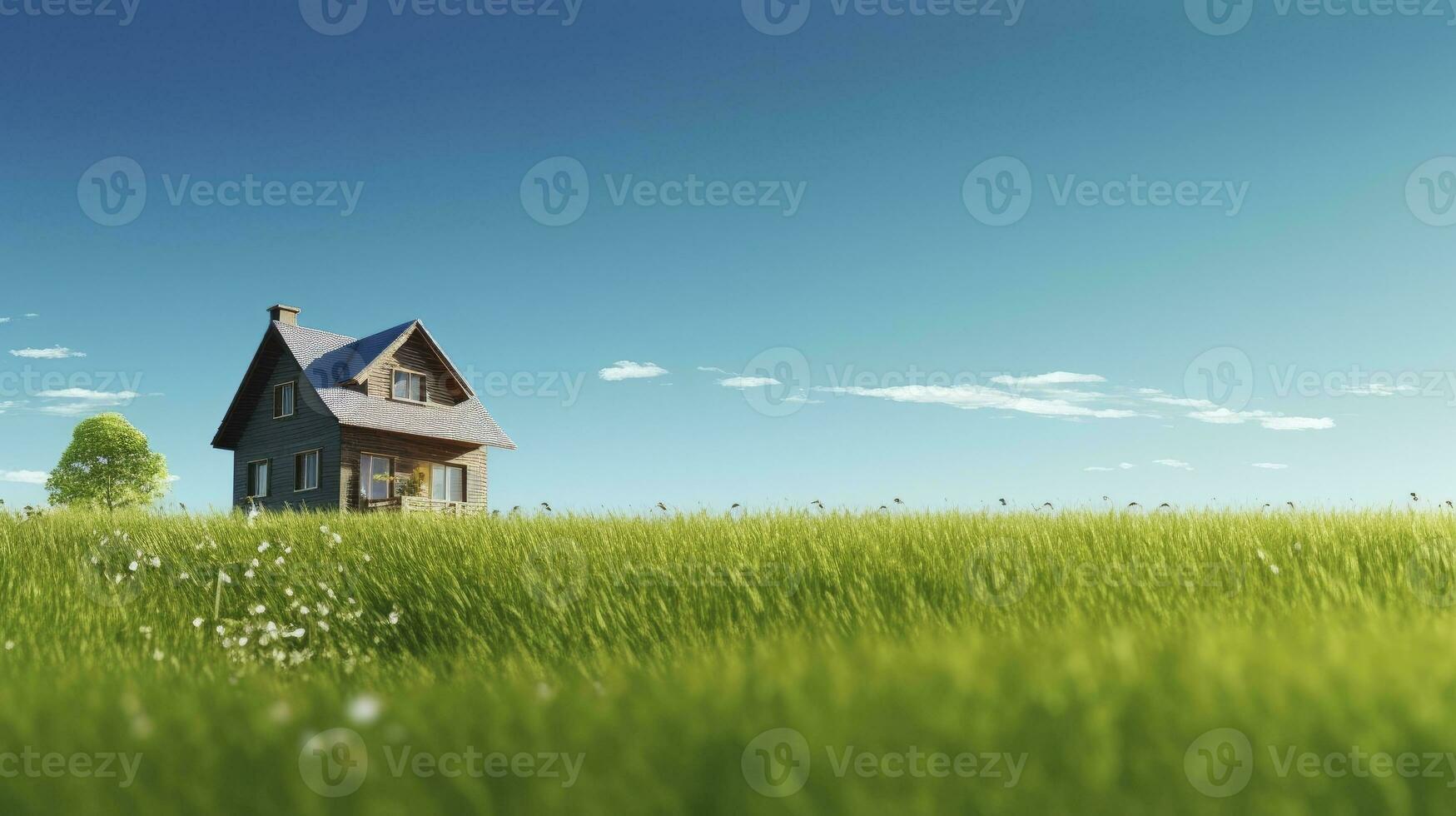 AI generated Green and environmentally friendly housing concept. AI Generated photo