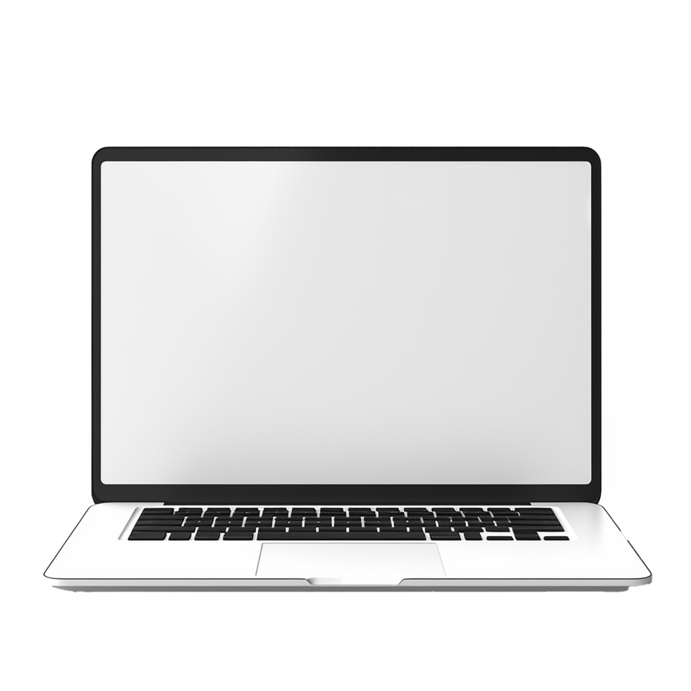AI generated laptop blank screen png isolated on transparent background