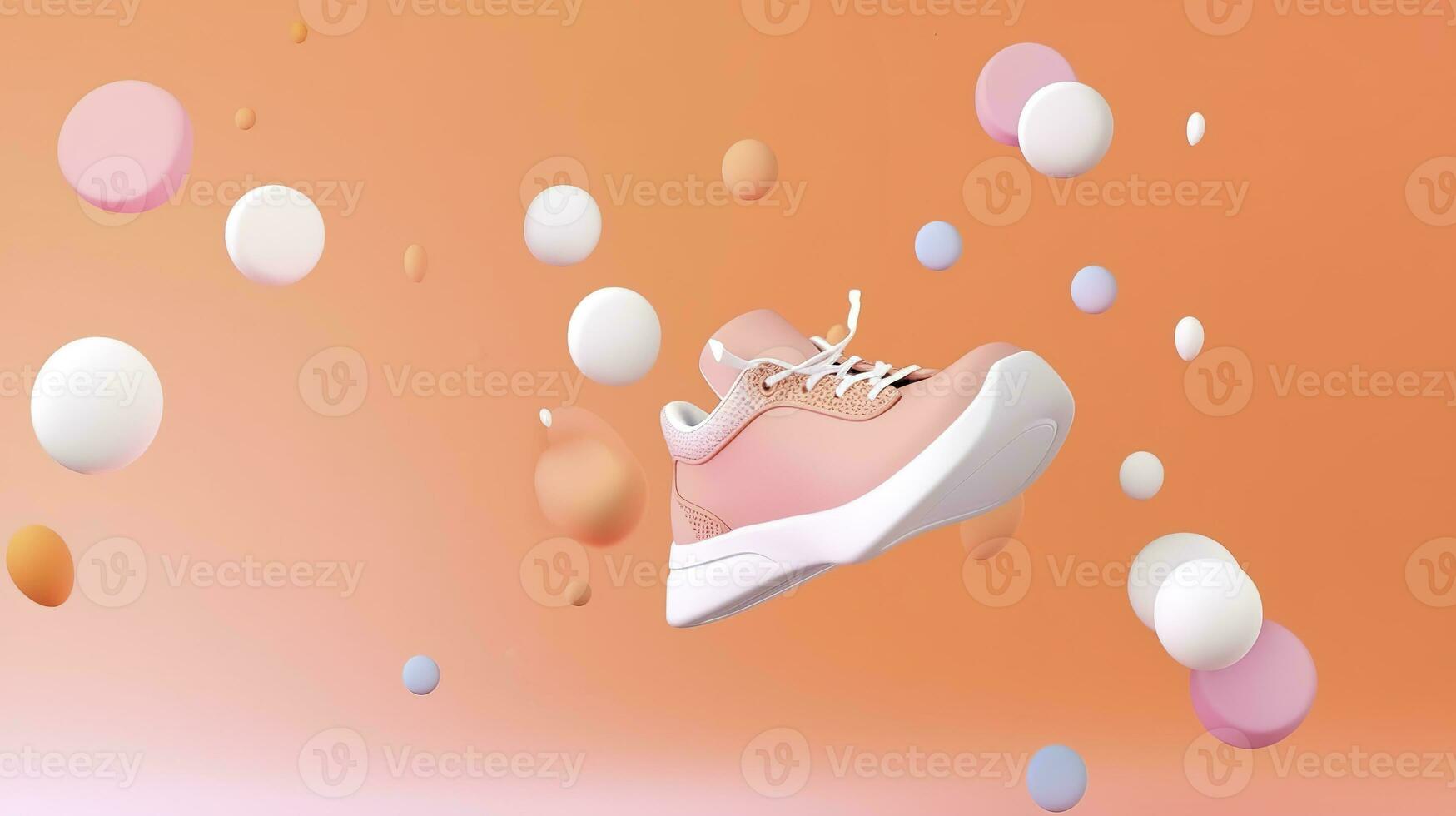 AI generated Flying trendy sneakers on creative colorful background, Stylish fashionable concept. AI Generated photo