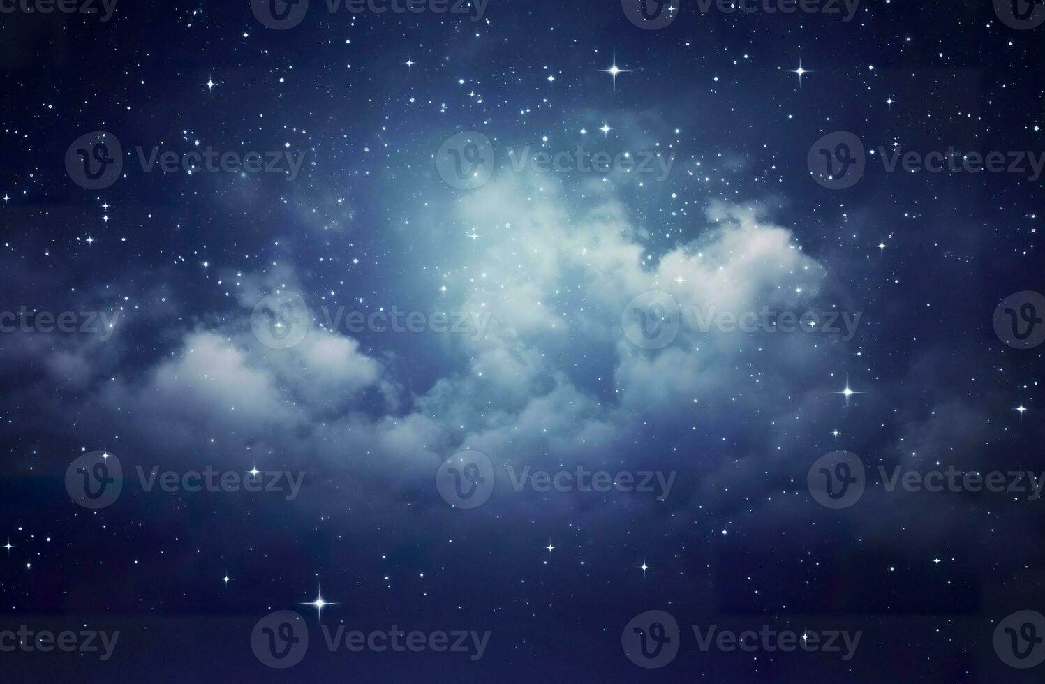 AI generated Space of night sky with clouds and stars. Generative AI photo