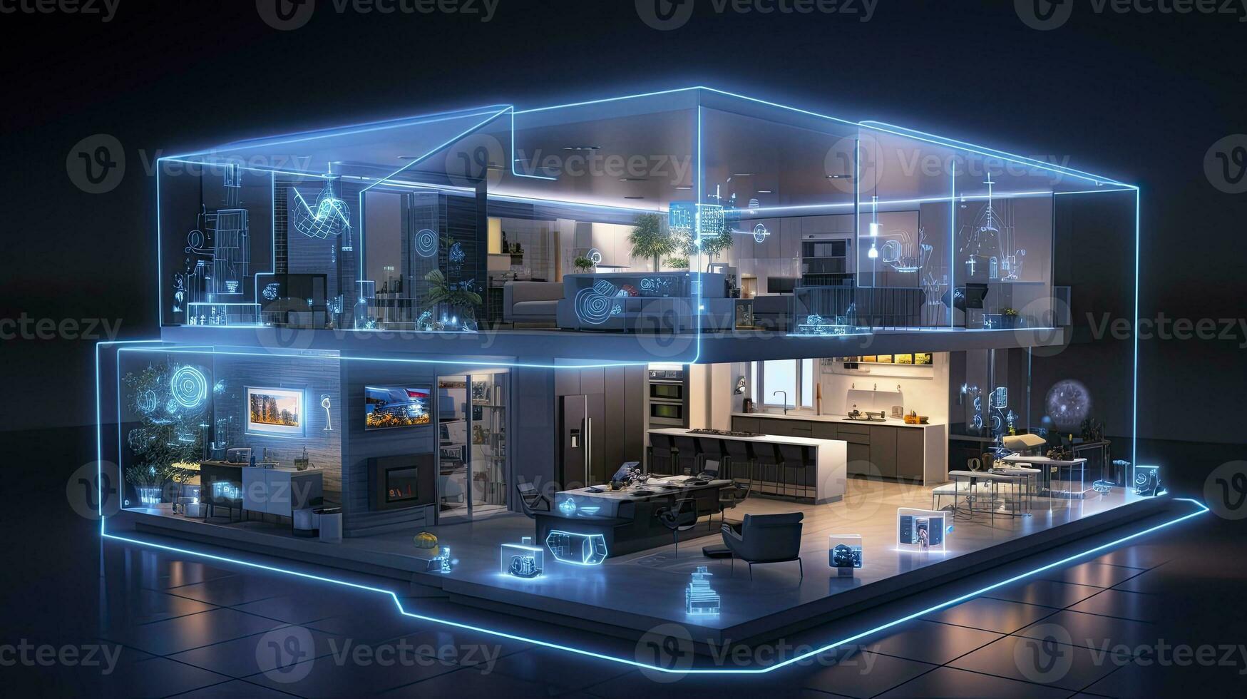 AI generated Connected Living, The IoT Revolution in Smart Homes. AI Generated photo