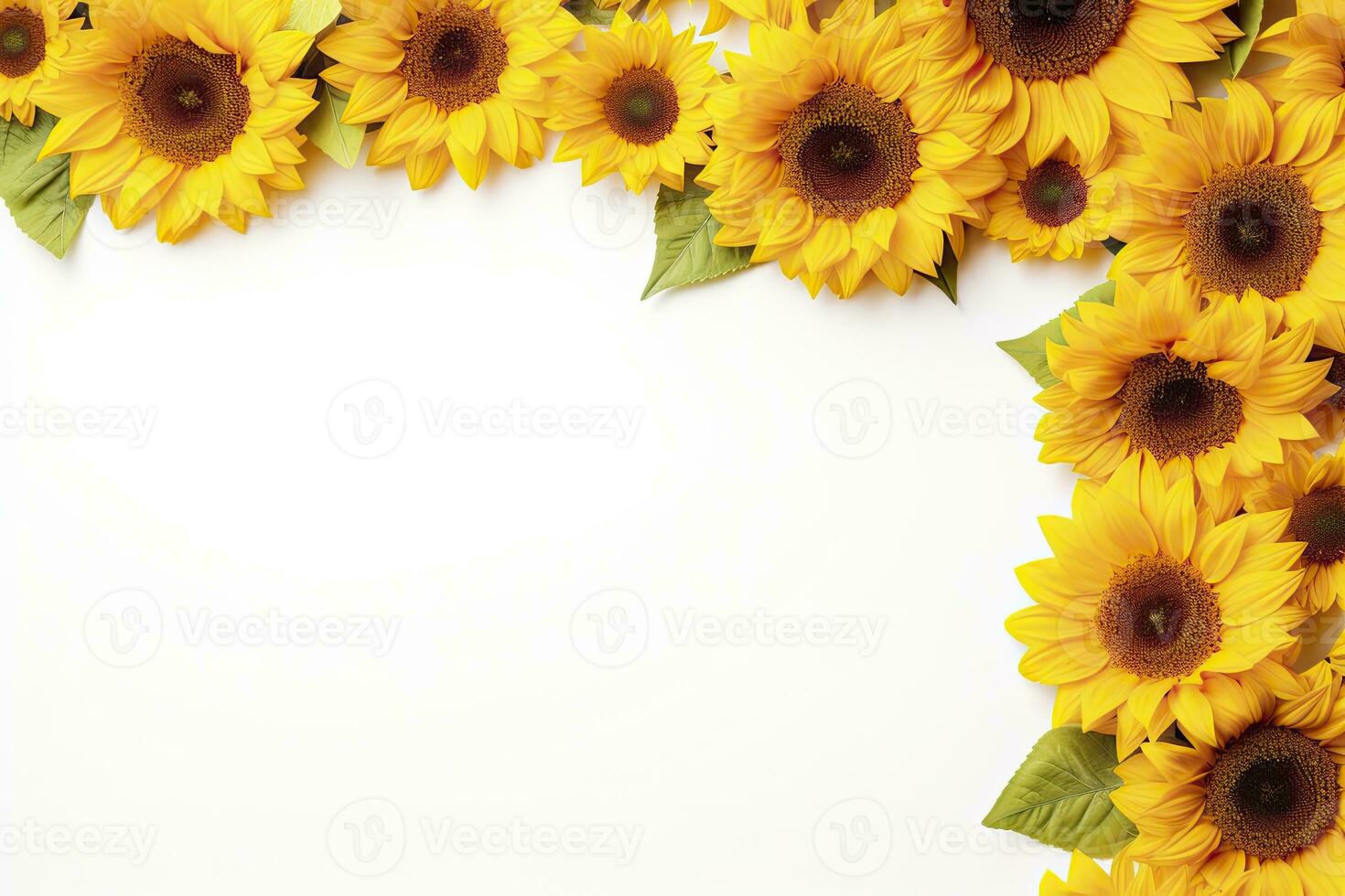 AI generated Sunflower Background with copy shape. AI Generated photo