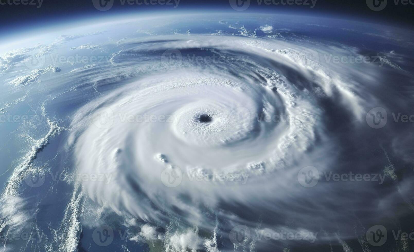AI generated Super Typhoon, tropical storm, cyclone, tornado, over ocean. Weather background. Generative AI photo