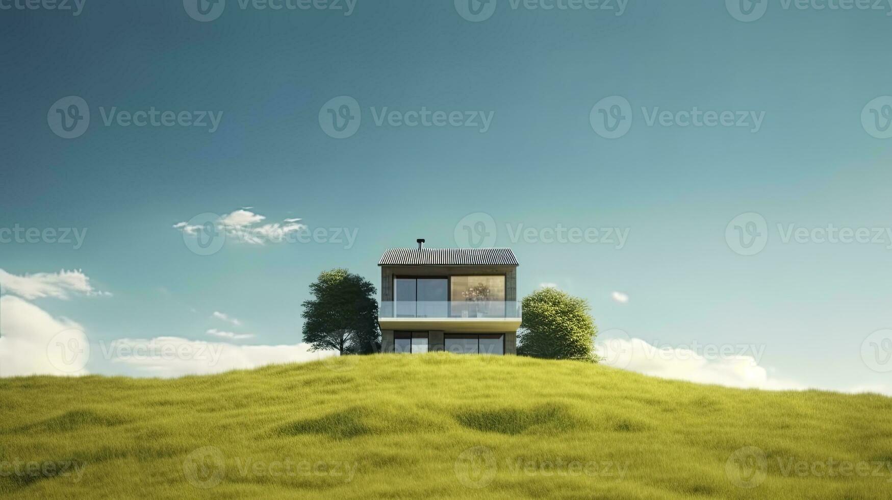 AI generated Green and environmentally friendly housing concept. AI Generated photo