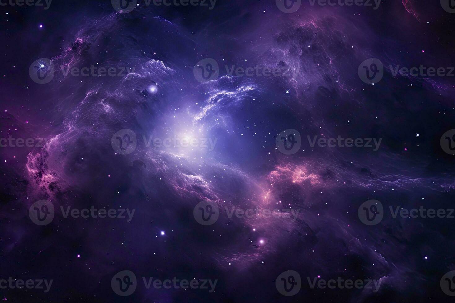 AI generated Purple Galaxy space stars in Outer Space. AI Generated photo