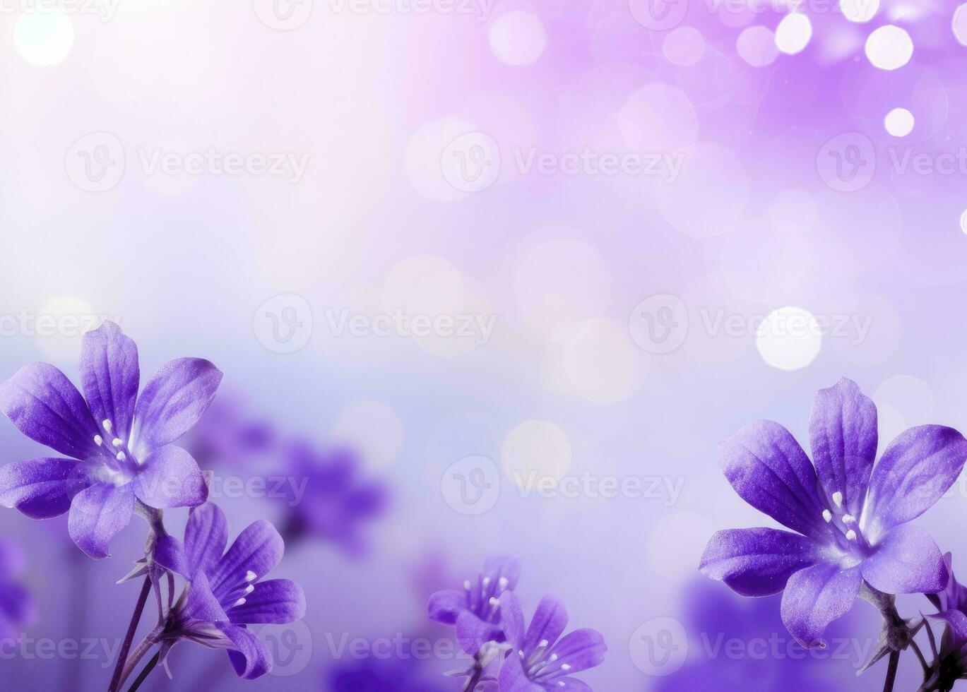 AI generated Abstract spring background with purple flowers. AI Generated photo