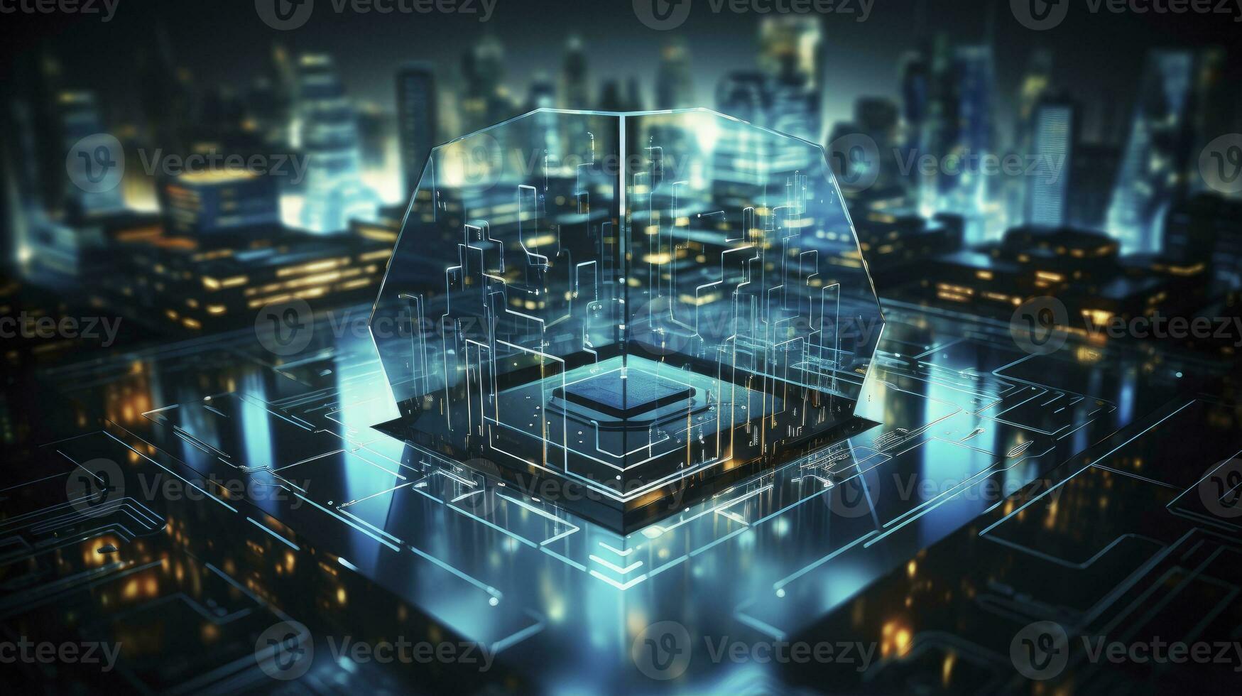 AI generated Cybersecurity in the Digital Business Landscape. AI Generated photo