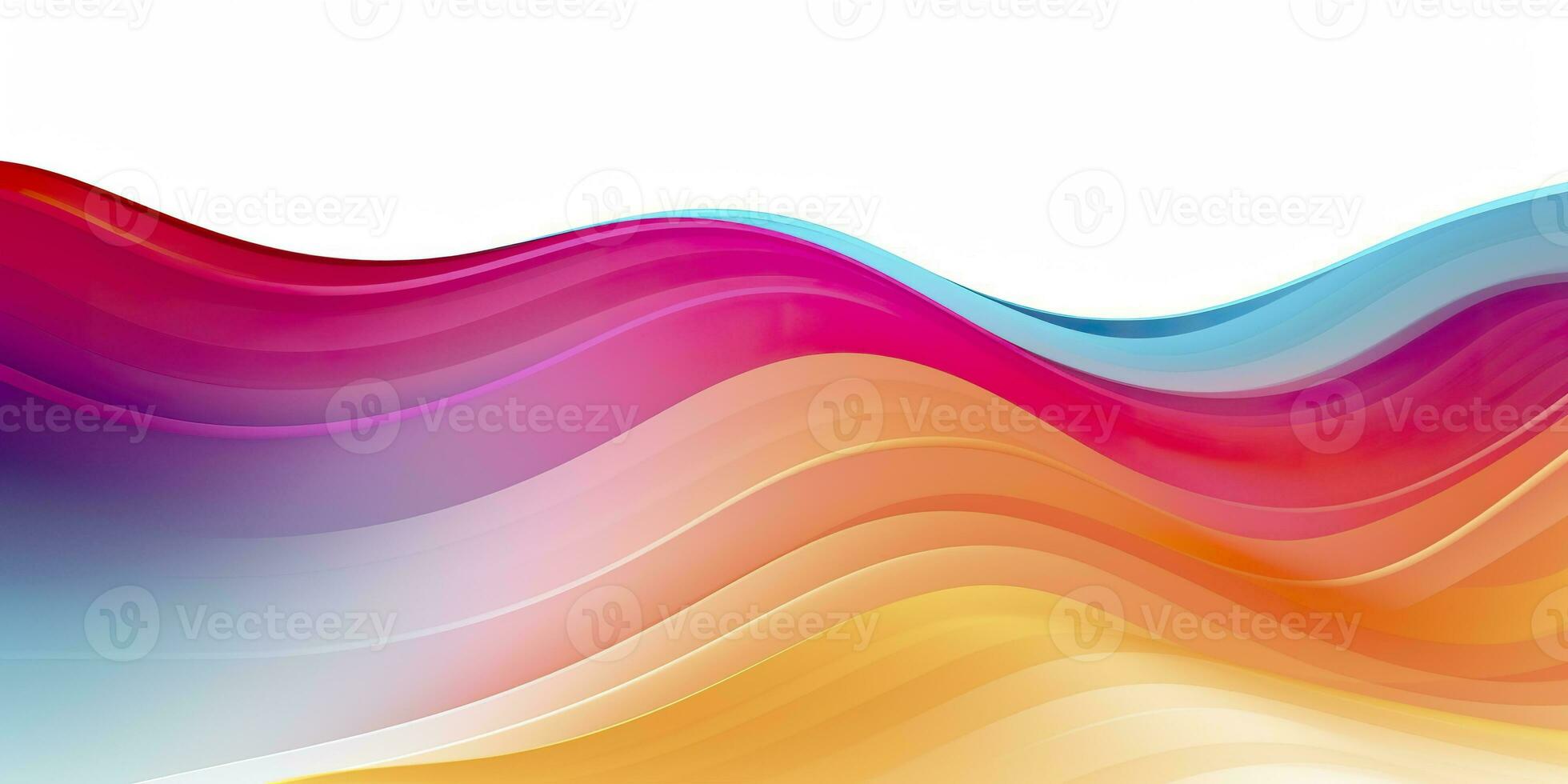 AI generated Colorful abstract wave lines flowing horizontally on a white background, ideal for technology, music, science and the digital world. AI Generative photo