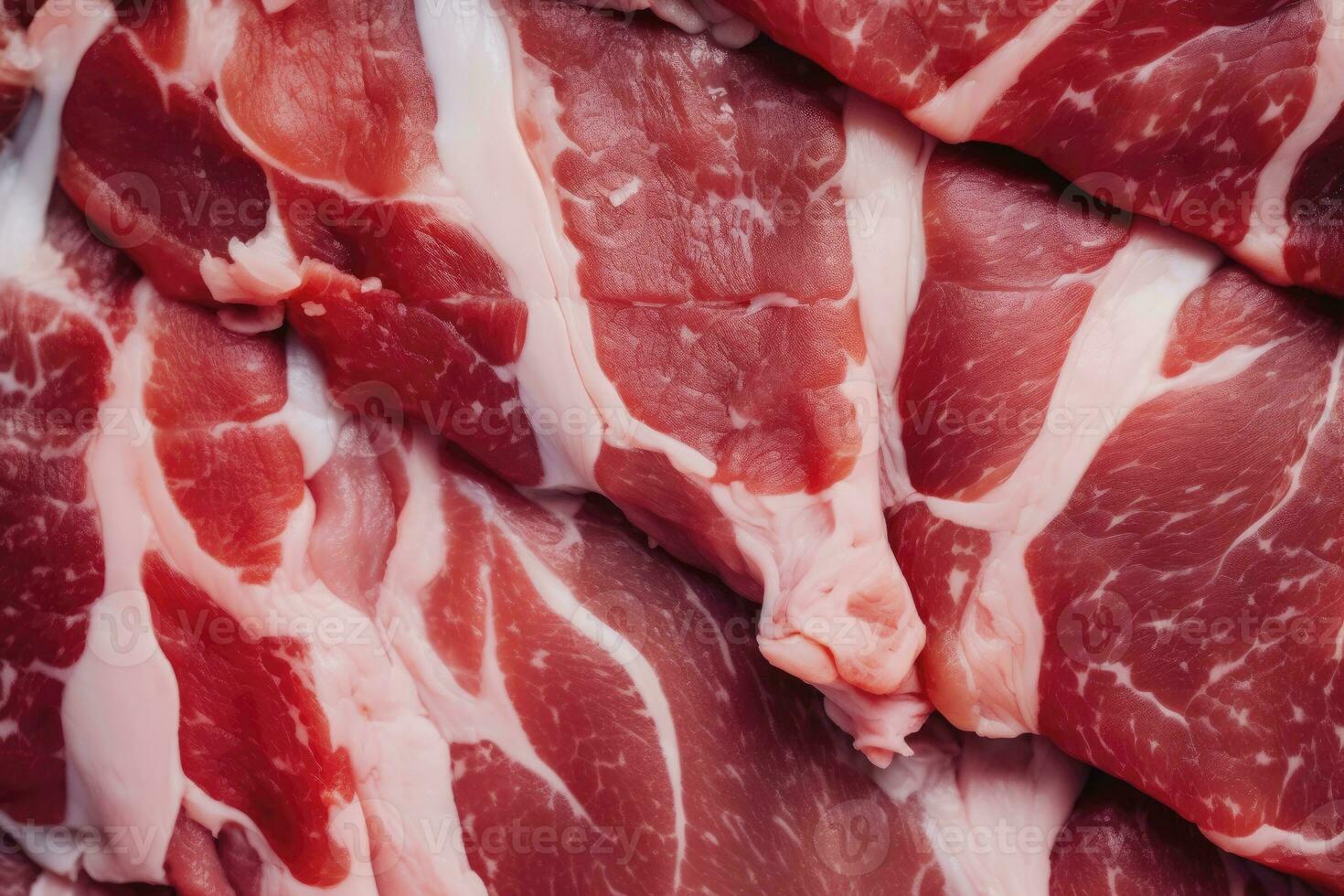 AI generated Macro shot of pork meat. Meat textured background. Beef steak is raw and juicy. AI Generated photo
