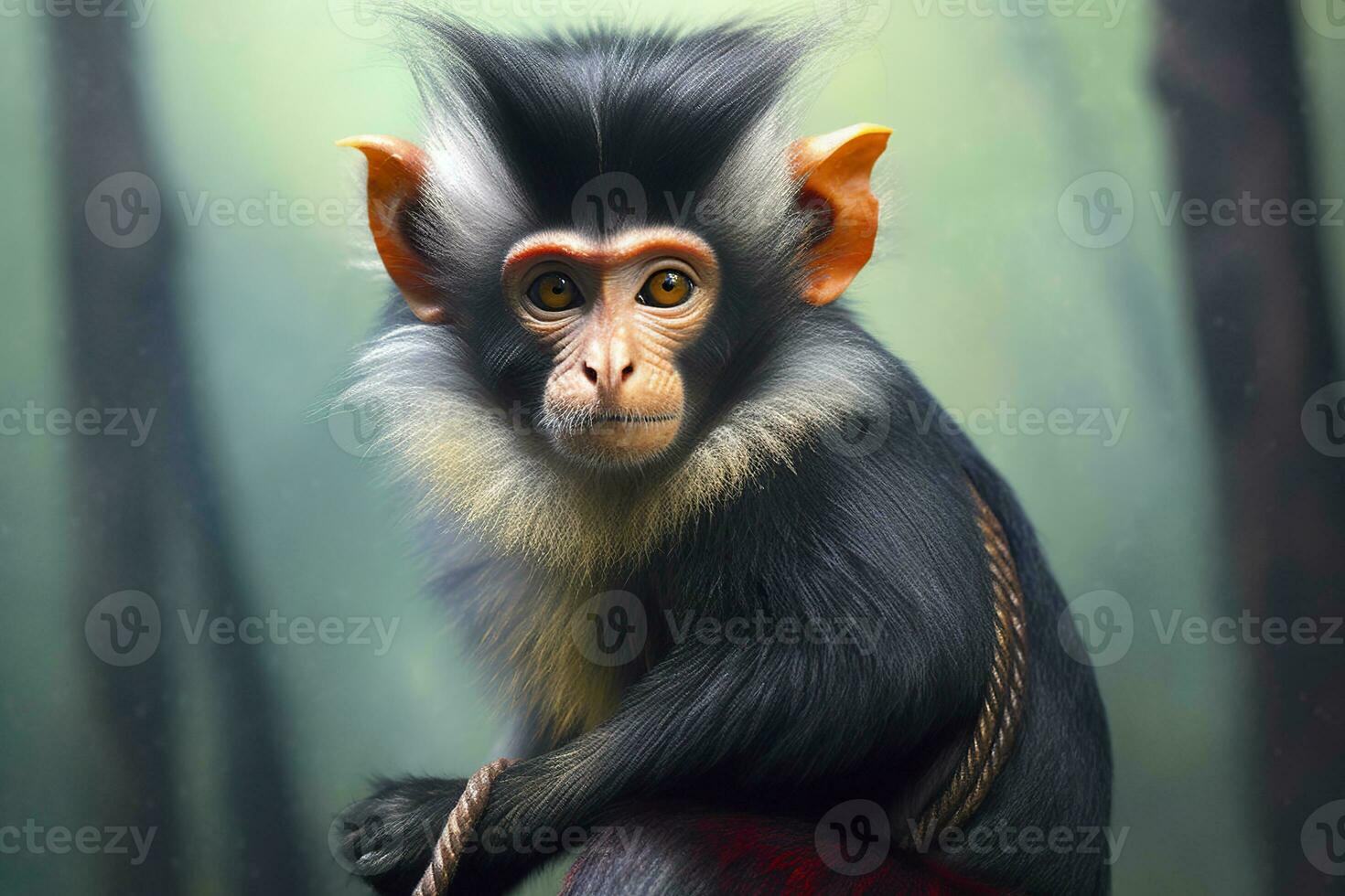 AI generated Wolfs Mona Monkey. Generative AI photo