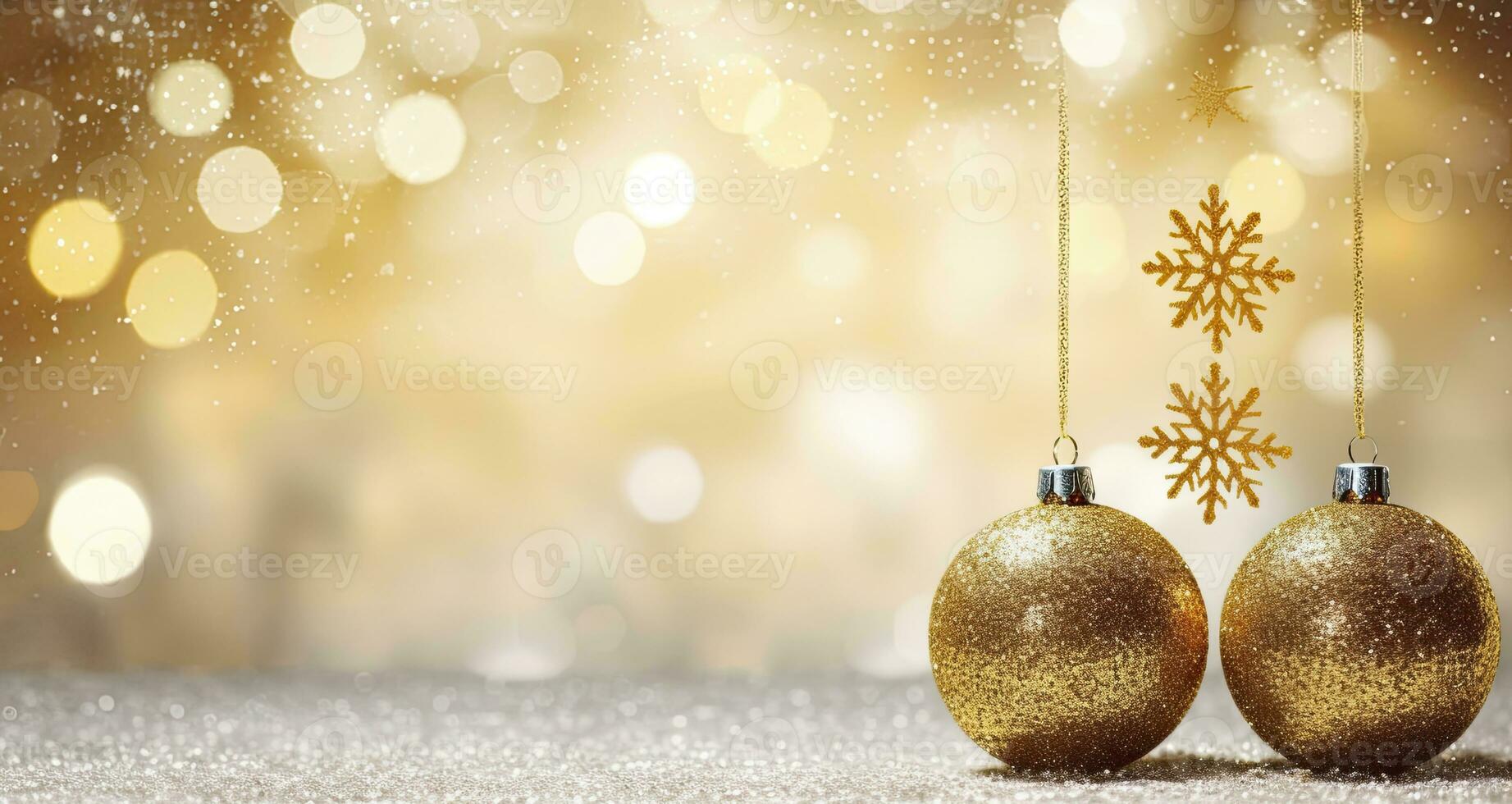 AI generated Christmas boll with Christmas background. AI Generated photo