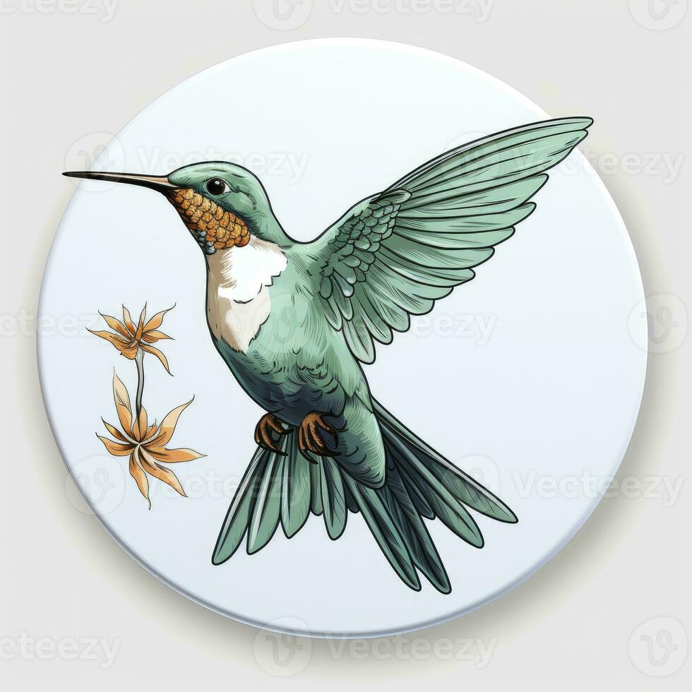 AI generated Hummingbird clipart on white background. AI Generated photo