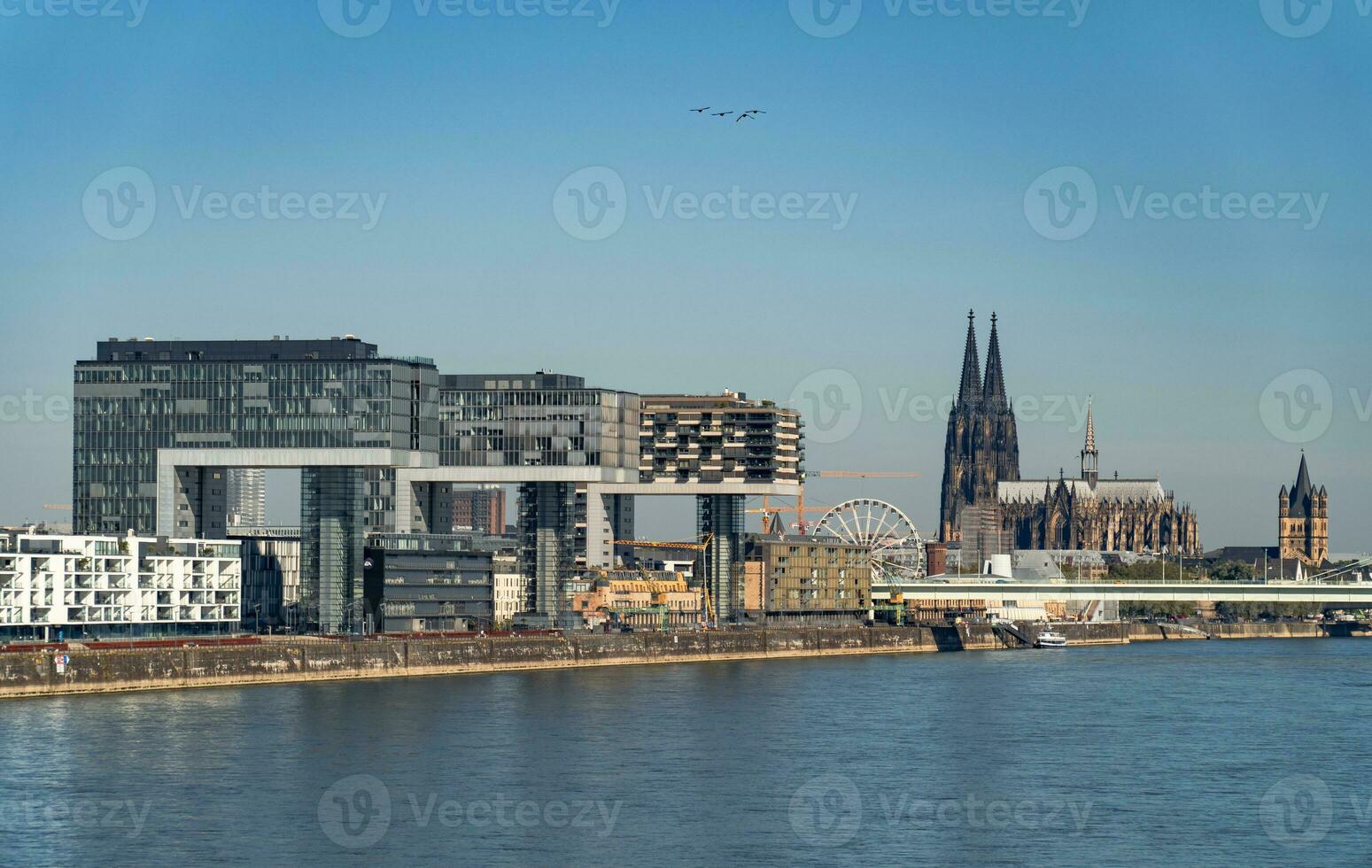 Rheinauhafen embankment and Cologne Kranhaus photo