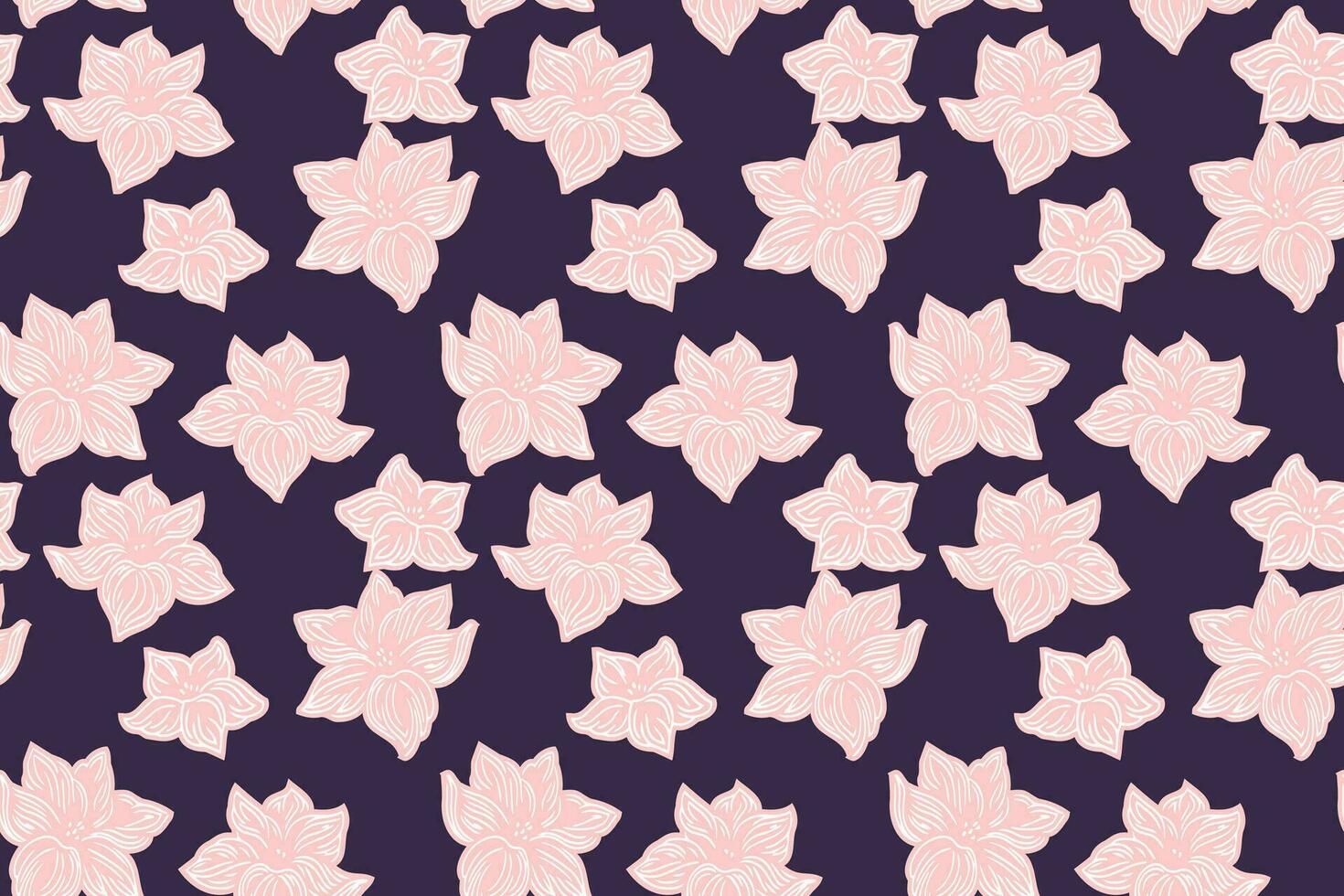 Abstract modern cute seamless pattern with decorative vector hand drawn simple flowers. Creative stylized shape  floral print.  Design for textile, fabric, wallpaper, surface design, fashion