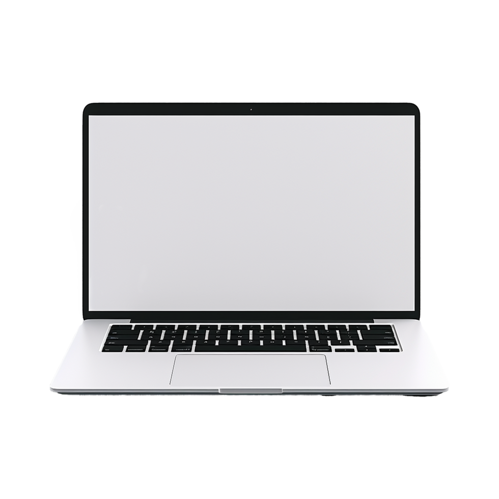 AI generated laptop blank screen png isolated on transparent background