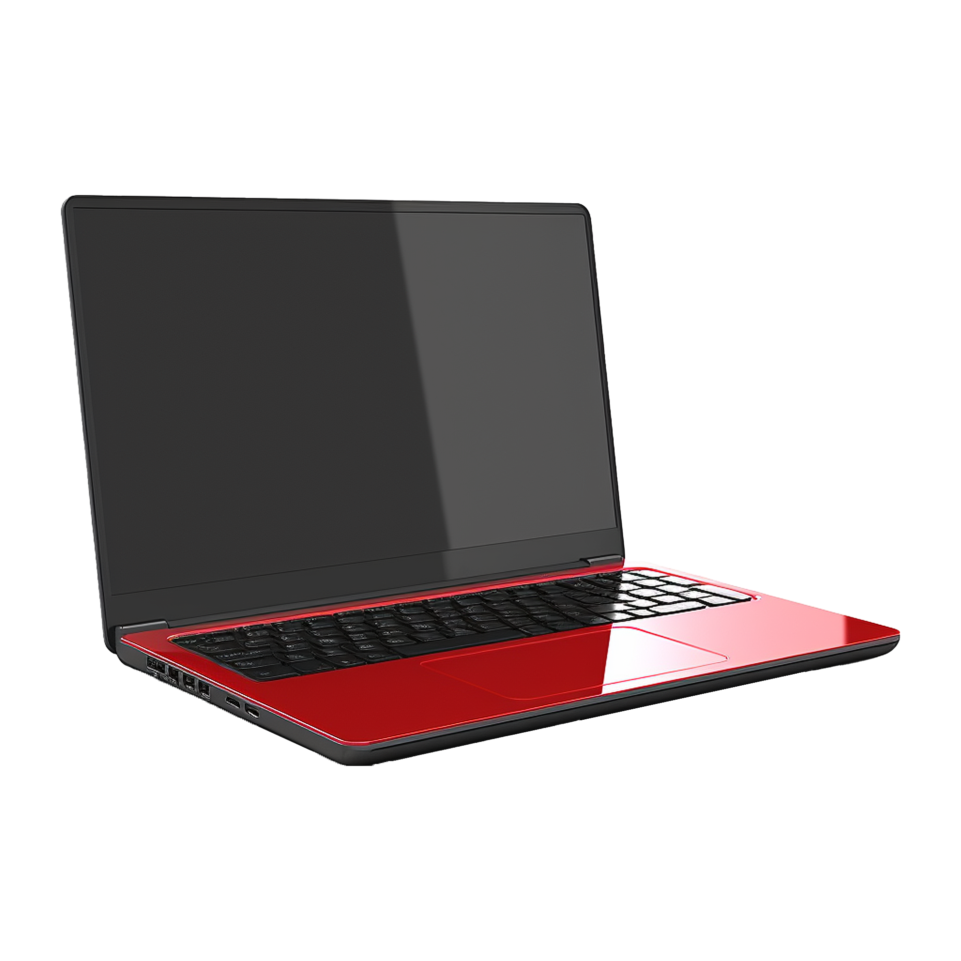 AI generated laptop blank screen png isolated on transparent background