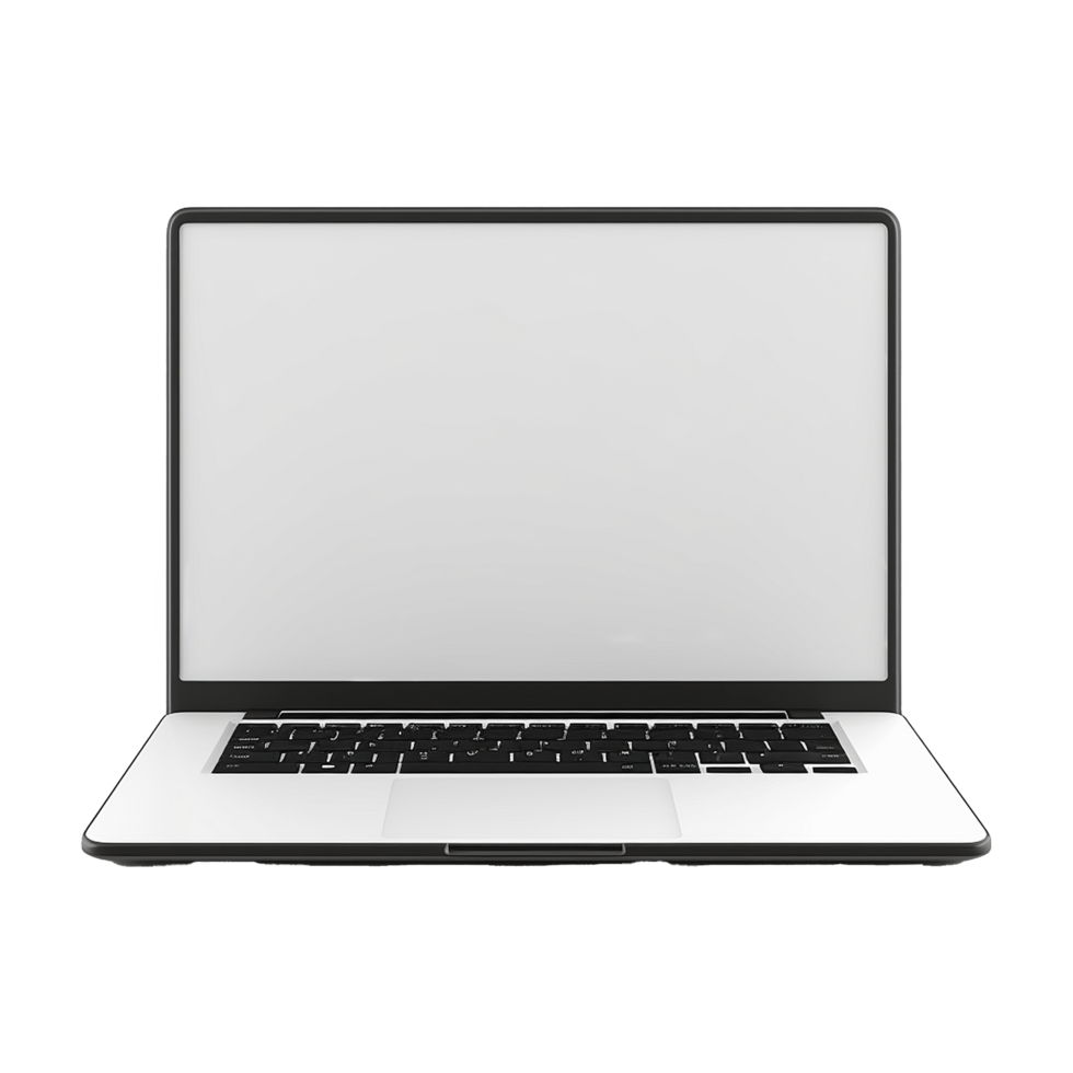 AI generated laptop blank screen png isolated on transparent background