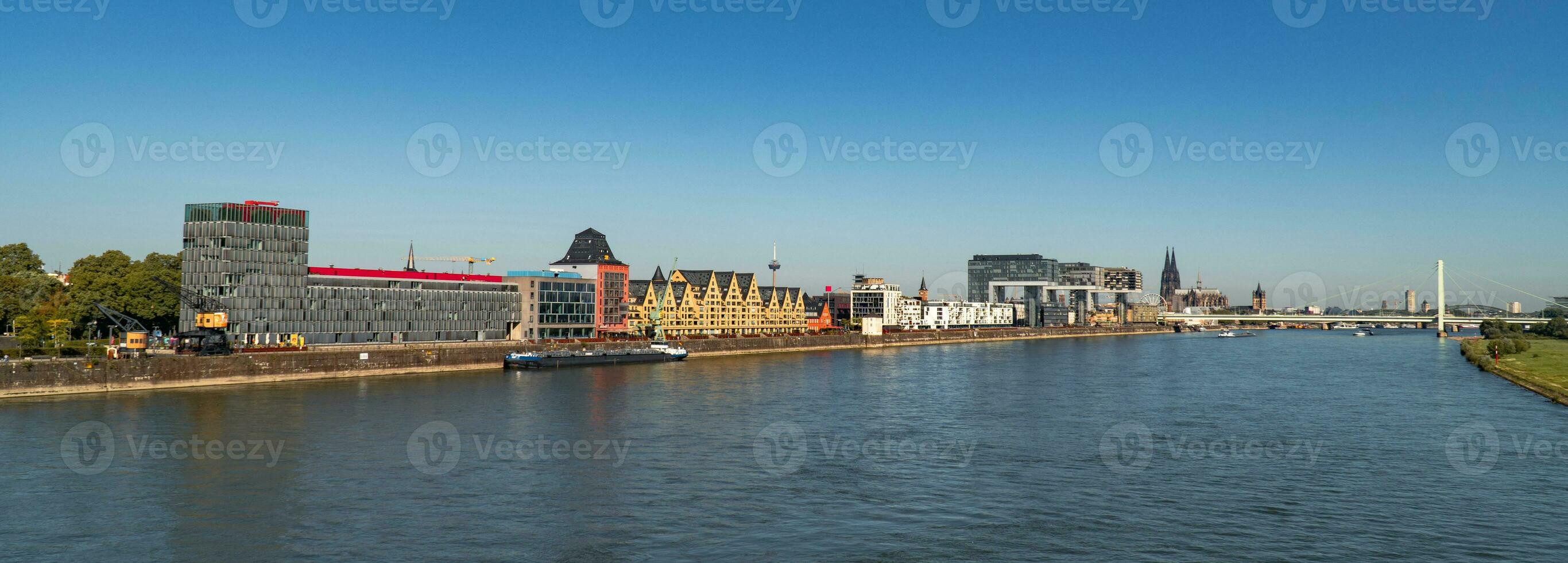 panoramic view of the Rhine River in Cologne photo