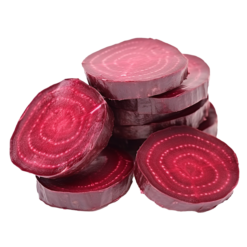 AI generated Beetroot slices png isolated on transparent background