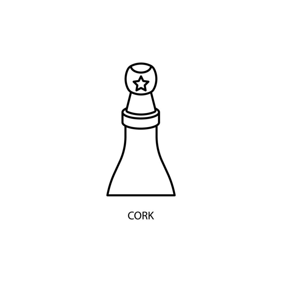 cork concept line icon. Simple element illustration. cork concept outline symbol design. vector