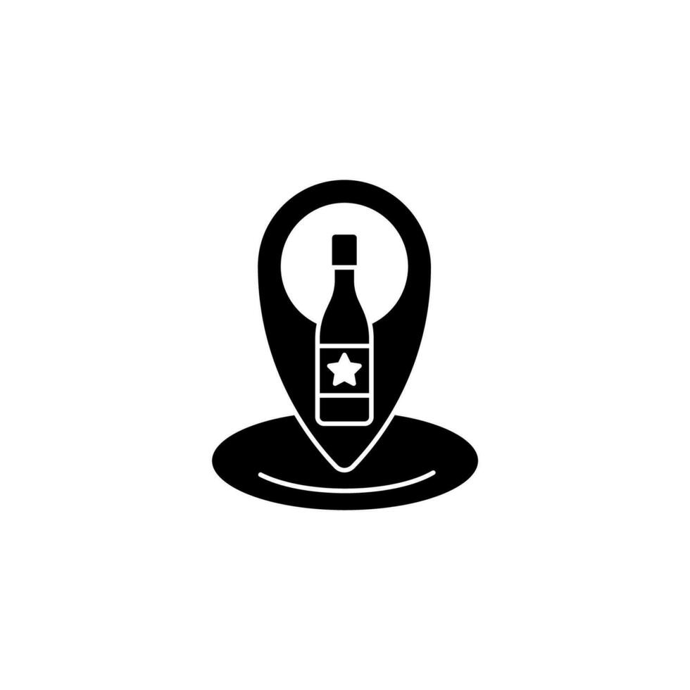 winery location concept line icon. Simple element illustration. winery location concept outline symbol design. vector