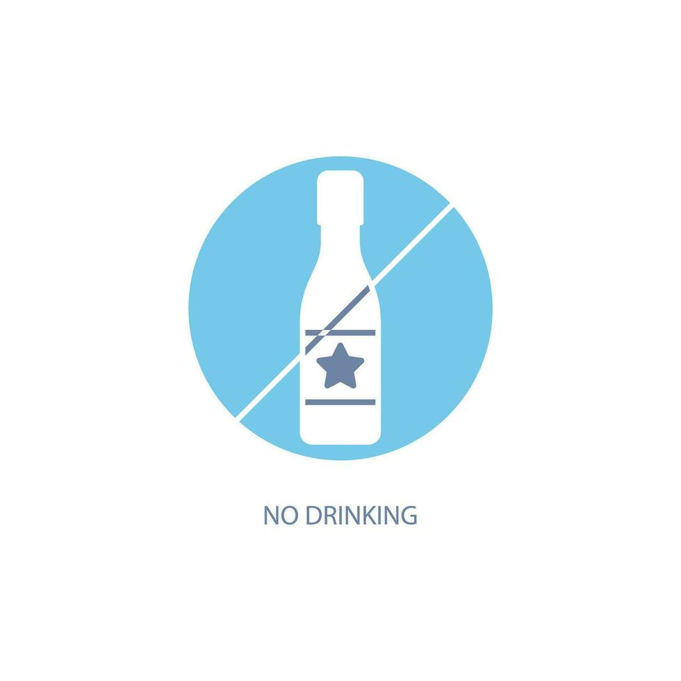 no drinking concept line icon. Simple element illustration. no drinking concept outline symbol design. vector