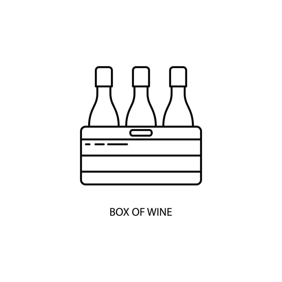 caja de vino concepto línea icono. sencillo elemento ilustración. caja de vino concepto contorno símbolo diseño. vector