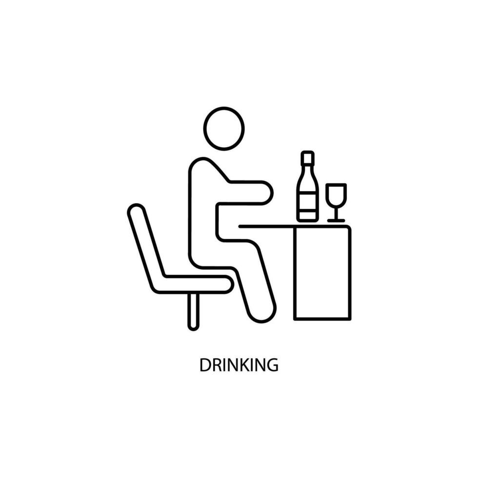 drinking concept line icon. Simple element illustration. drinking concept outline symbol design. vector