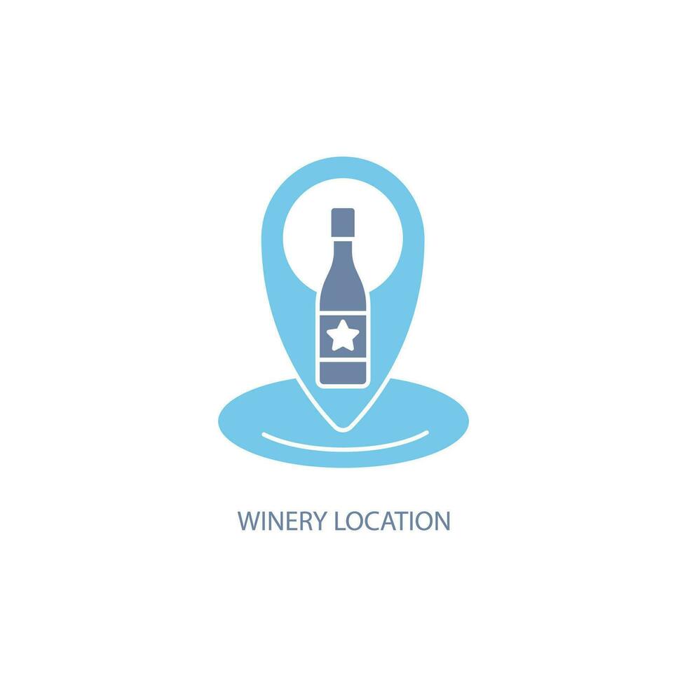 winery location concept line icon. Simple element illustration. winery location concept outline symbol design. vector