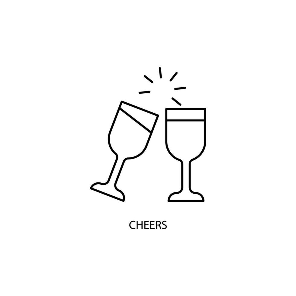 cheers concept line icon. Simple element illustration. cheers concept outline symbol design. vector