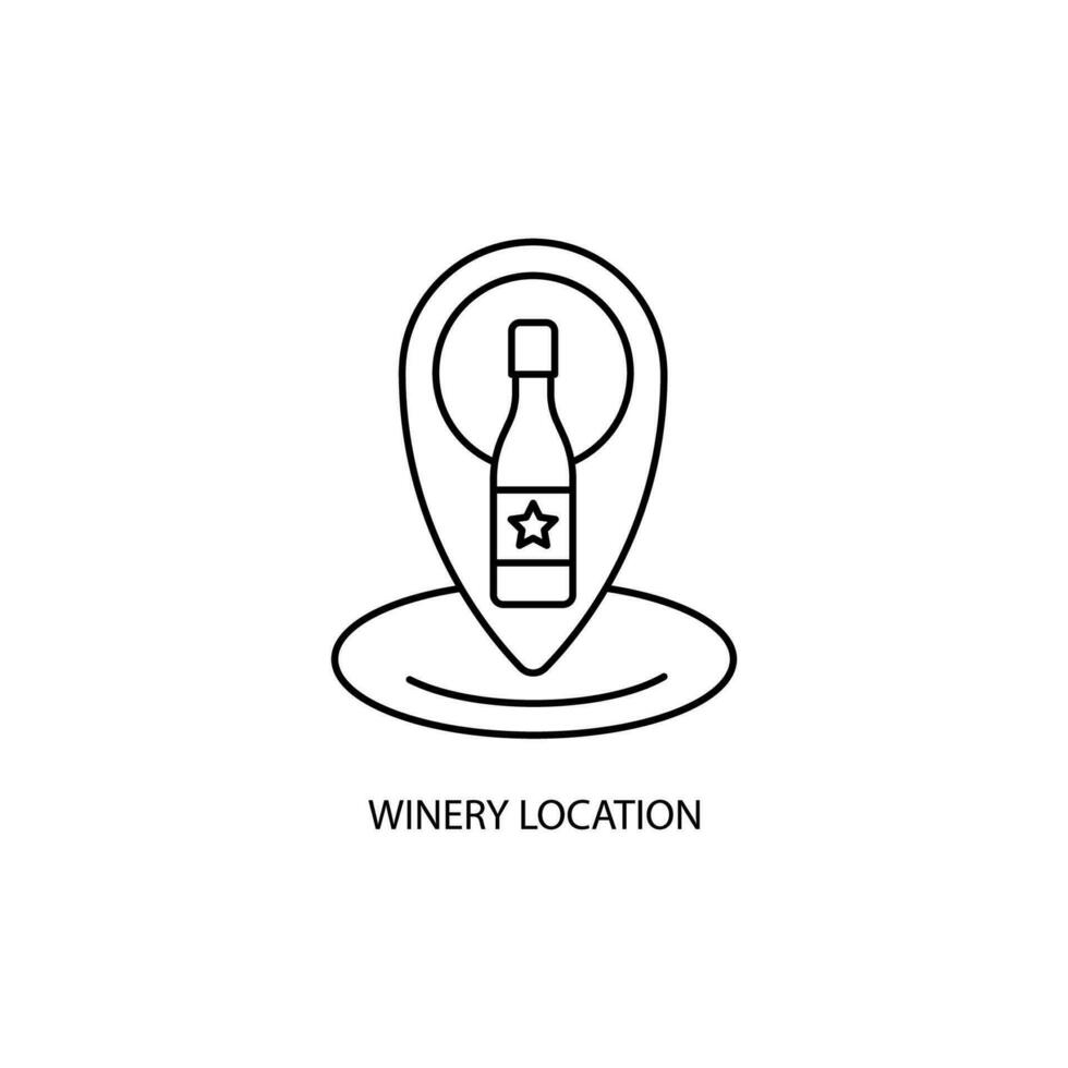 winery location concept line icon. Simple element illustration. winery location concept outline symbol design. vector