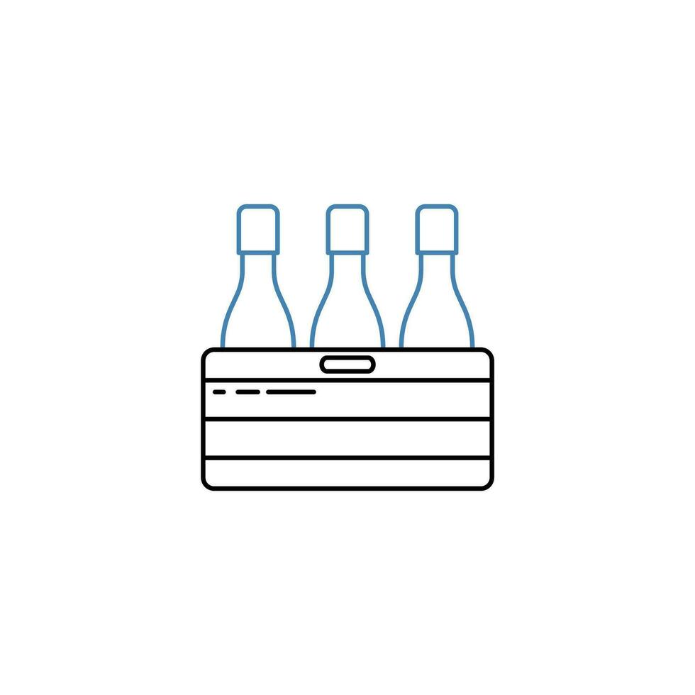 box of wine concept line icon. Simple element illustration. box of wine concept outline symbol design. vector