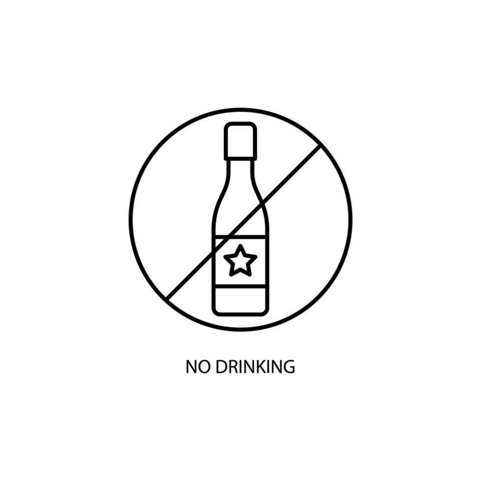 no drinking concept line icon. Simple element illustration. no drinking concept outline symbol design. vector