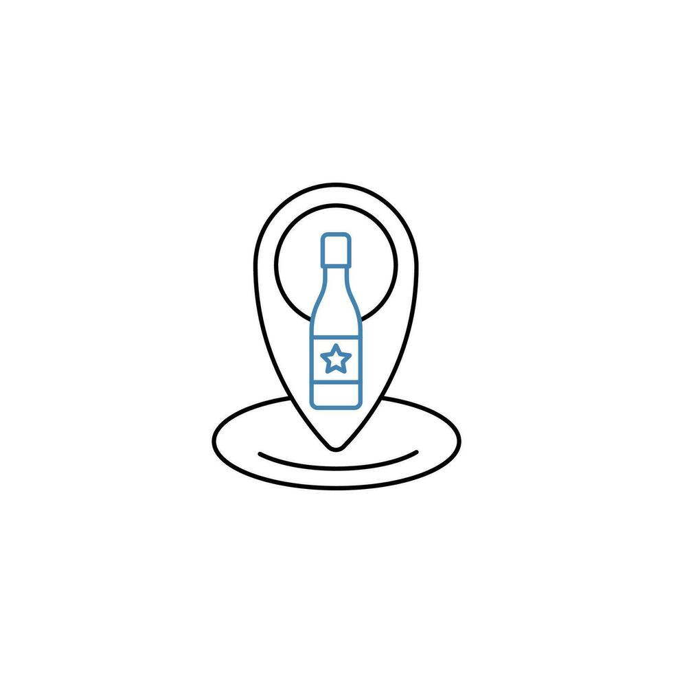 winery location concept line icon. Simple element illustration. winery location concept outline symbol design. vector