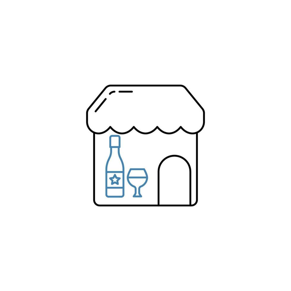 wine shop concept line icon. Simple element illustration. wine shop concept outline symbol design. vector